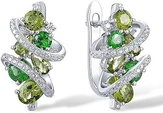 Colorful Cubic Zirconia Hoop Earrings for Women Luxury Jewelry