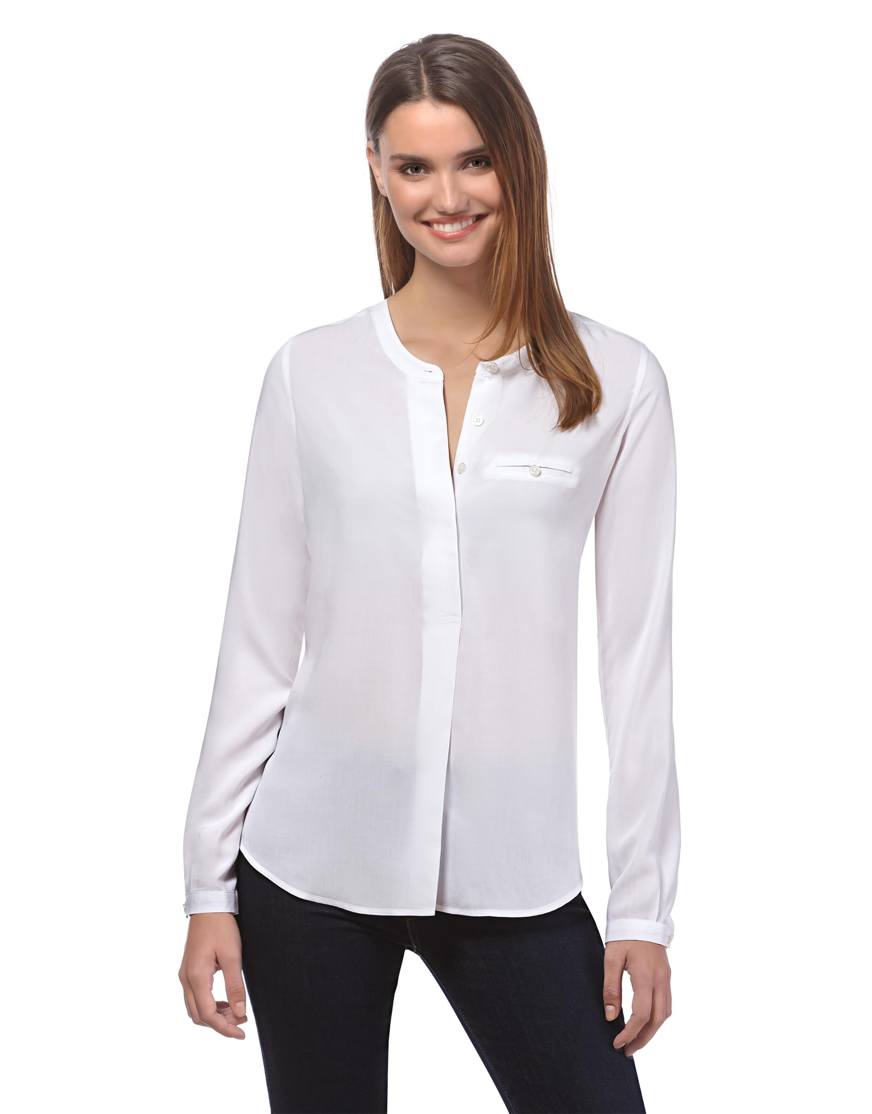 Vincenzo Boretti Straight Cut Tunic Neck Blouse