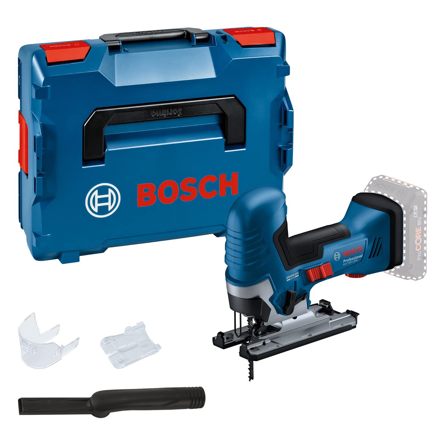 Bosch Professional 18V System Cordless Jigsaw GST 18V-125 S (Ideal for Curved cu