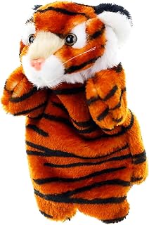 Plush Tiger Puppet - Soft Animal Hand Doll Pretend Play Toy Adults | Animal Hand Puppet, Tiger Doll | Plush roleplays Toy, Interactive Storytelling Prop, For Children Family Play