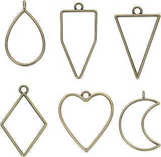 30 Pieces Alloy Open Bezel Pendants Hollow Frame Pendant Geometric Open Frame Pendant for Resin Jewelry Making Earrings Necklace Bracelet DIY 3 Mixed Colors