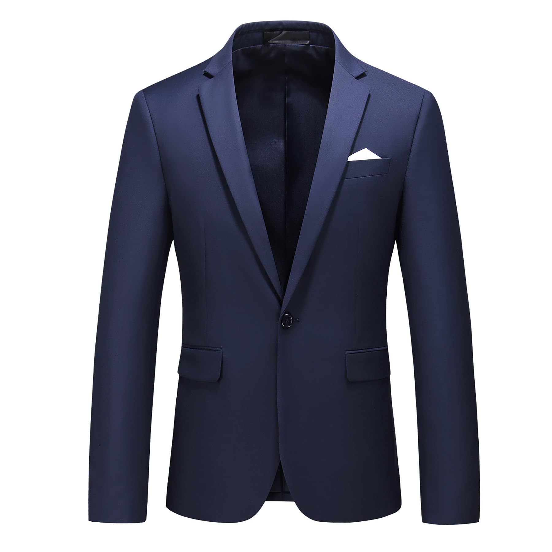 MOGU Men's Suit Jacket Slim Fit One Button Single Color Business Wedding Prom