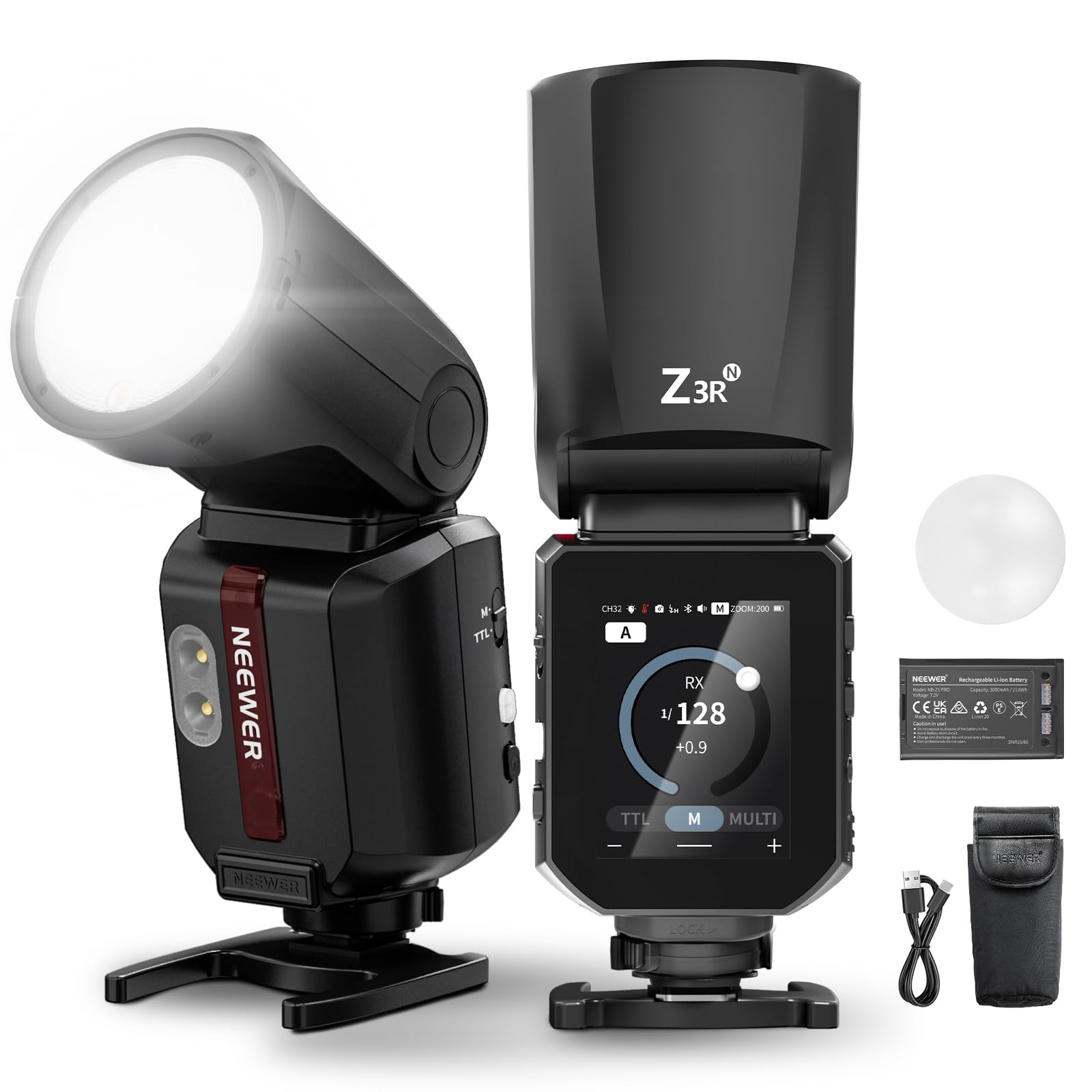 NEEWER Z3R-N 100Ws 2.4G TTL Round Head Flash Compatible with Nikon Cameras