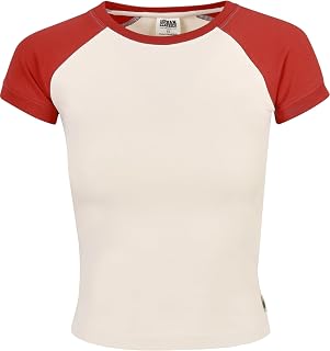 Urban Classics Ladies Organic Stretch Short Retro Baseball Tee Women's T-Shirt