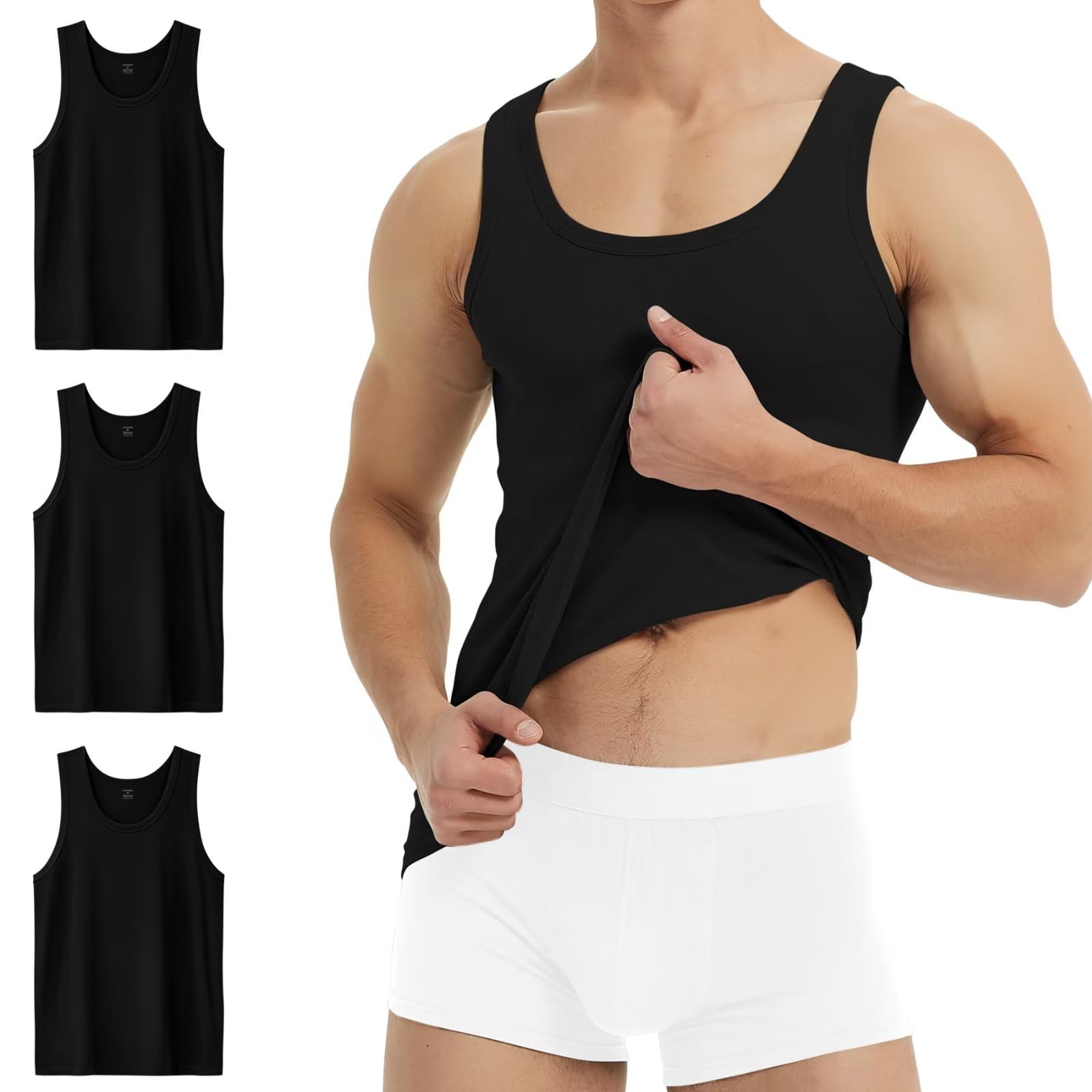 YouShow Débardeur Homme 3/5 Coton 100% Maillot de Corps Homme