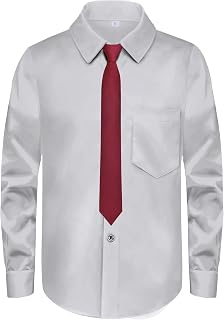 Boys Long Sleeve Button-Down Dress Shirts with Tie: 2 Fabrics (Stretch/Standard) & 2 Fits (Regular/Husky)