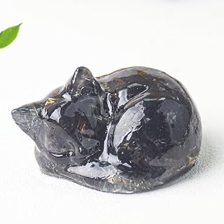 Mini Cat Crystal Resin 3D Decorative Figurine Cat Lover Ornament Gift for Home Office Bedroom Cubicle Desk Shelf Table Decoration Accessories