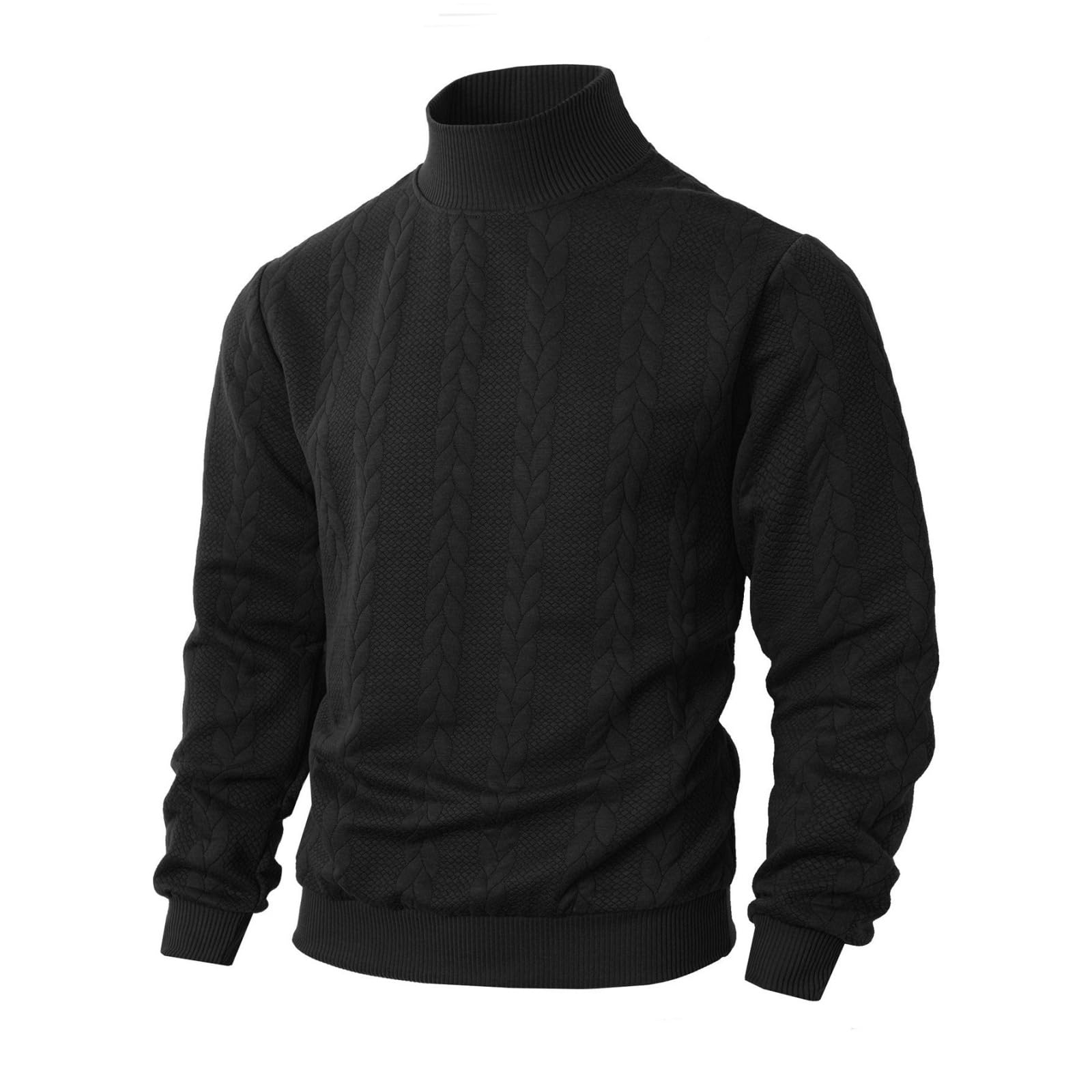 Men's Slim Fit Hooded Sweatshirt High Neck Casual Pullover Hoodie