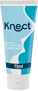 Knect Personal Water Based Lubricant Gel, Safe for Condoms, 75ml Tube | Fragrance-free formula, non-staining intimate glide, easy to rinse off, compatible with latex and polyisoprene condoms