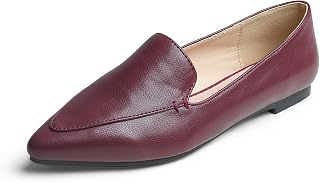 Feversole Women's Loafer Flat Pointed Loafers Fashion Flat Toe Comfortable Driving Office Shoes