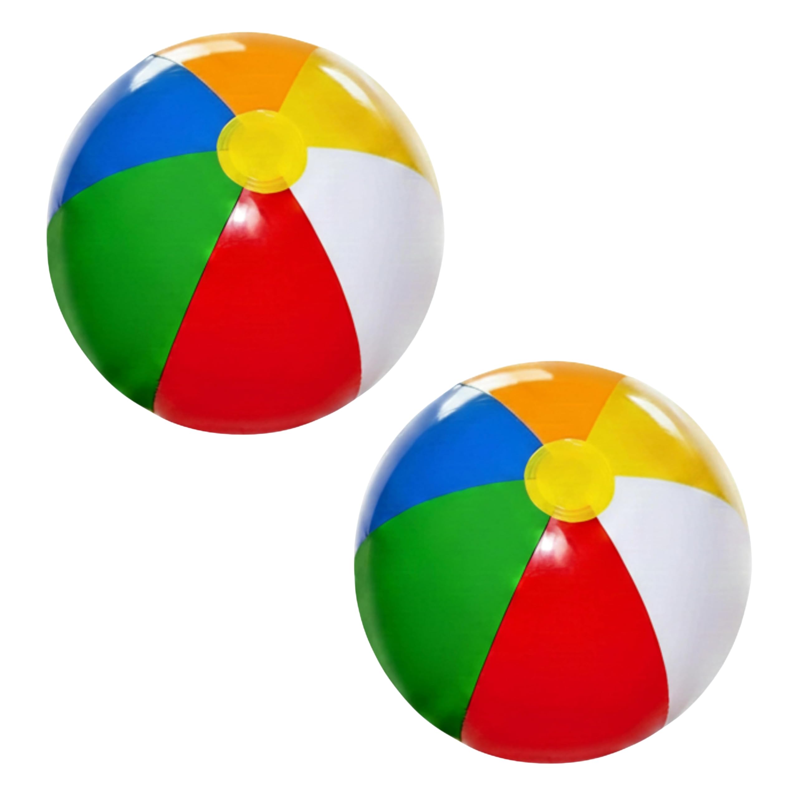 SHATCHI 2 Pcs 16 Inch Inflatable Rainbow Beach Ball, Multicolour Blow Up Pool To