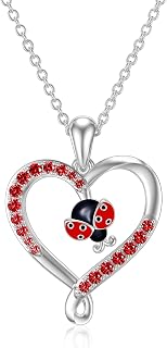 LONAGO Animal Necklace for Women 925 Sterling Silver Cute Monkey Koala Ladybug Squirrel Pendant Necklace