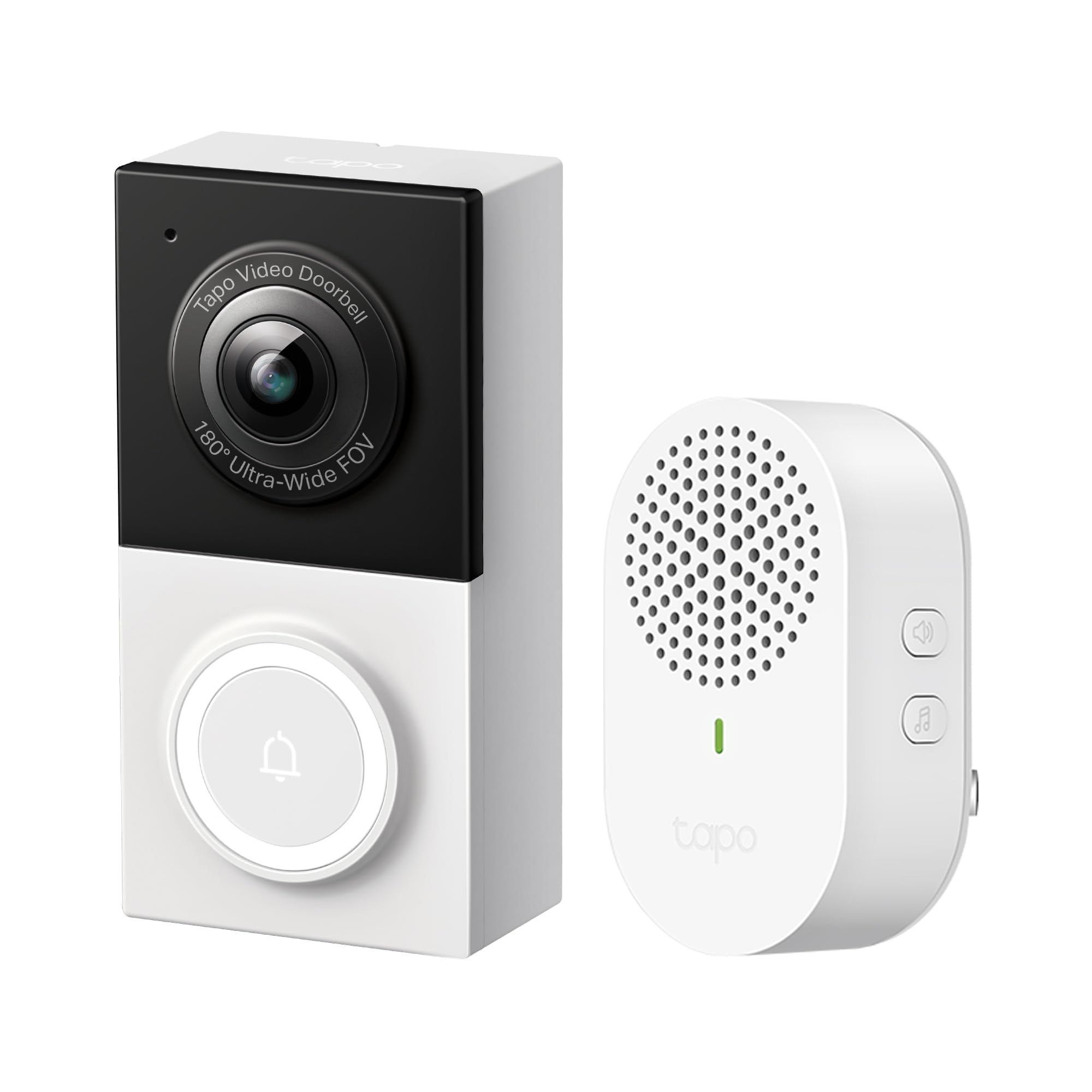 Tapo 2K Wired Smart Video Doorbell - 180 Ultra-Wide Field of View, Person/Vehicl