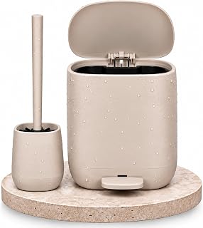 Yourcasa Bathroom Bin and Toilet Brush Set 5L Pedal Bin