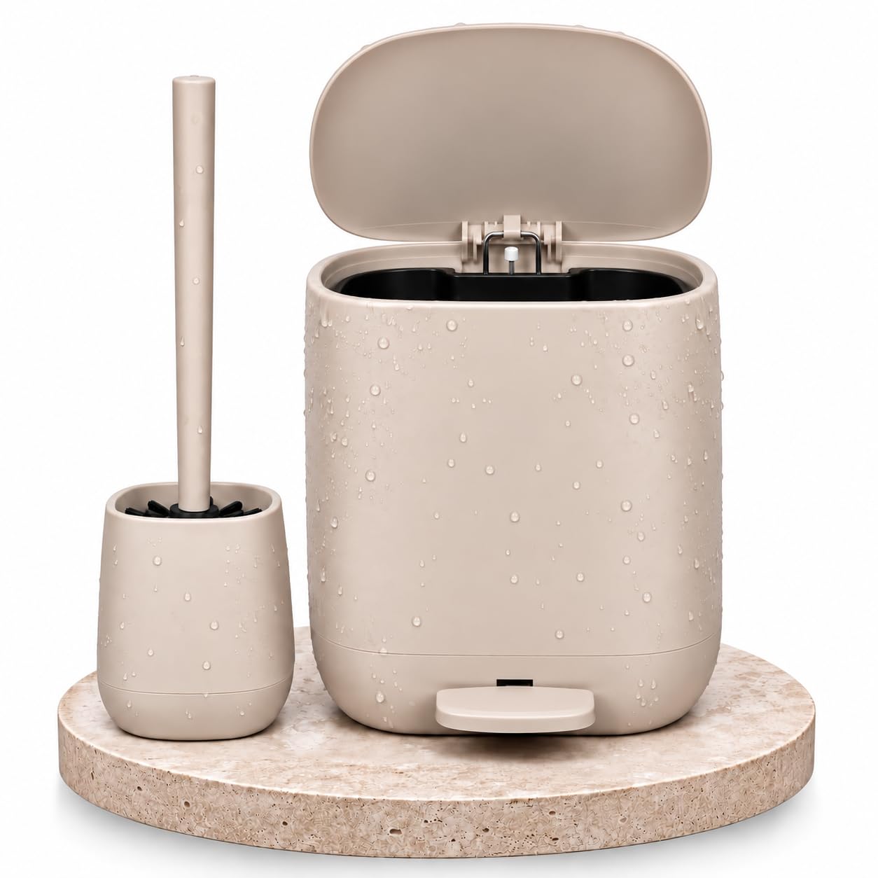 Yourcasa Bathroom Bin and Toilet Brush Set 5L Pedal Bin