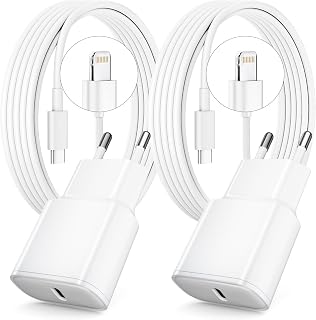 Chargeur Rapide pour iPhone 14 13 12 11, Lot de 2 PD 3.0 Prise USB C | avec 2M Cable Lightning for iPhone 14/14Pro/13/13 Mini/13 Pro/13Pro Max/12/12Pro/12 Pro Max/11/11 Pro/ 11 ProMax