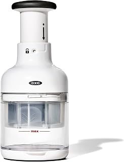 OXO Good Grips Vegetable Chopper with Easy-Grip Handle for Meal Prep | Dices Onions, Peppers & more, Soft Non-Slip Grip, Easy-press Blade, Container Catches Food, Kitchen Meal Prep Tool