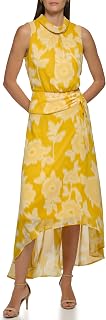 Karl Lagerfeld Paris Womens Black and White High-Low Long Dress