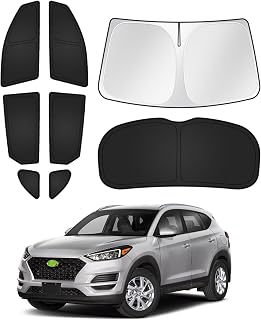 Canvcle Sunshades for Hyundai Tucson 2016-2021 Accessories Windshield Sun Shade Side Rear Window Shade Cover Sun Visor Shield Privacy Protection Keep Vehicle Cool Black 8PCS