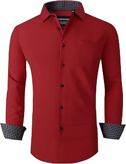Alex Vando Men's Dress Shirts Regular Fit Long Sleeve Shirt for Men