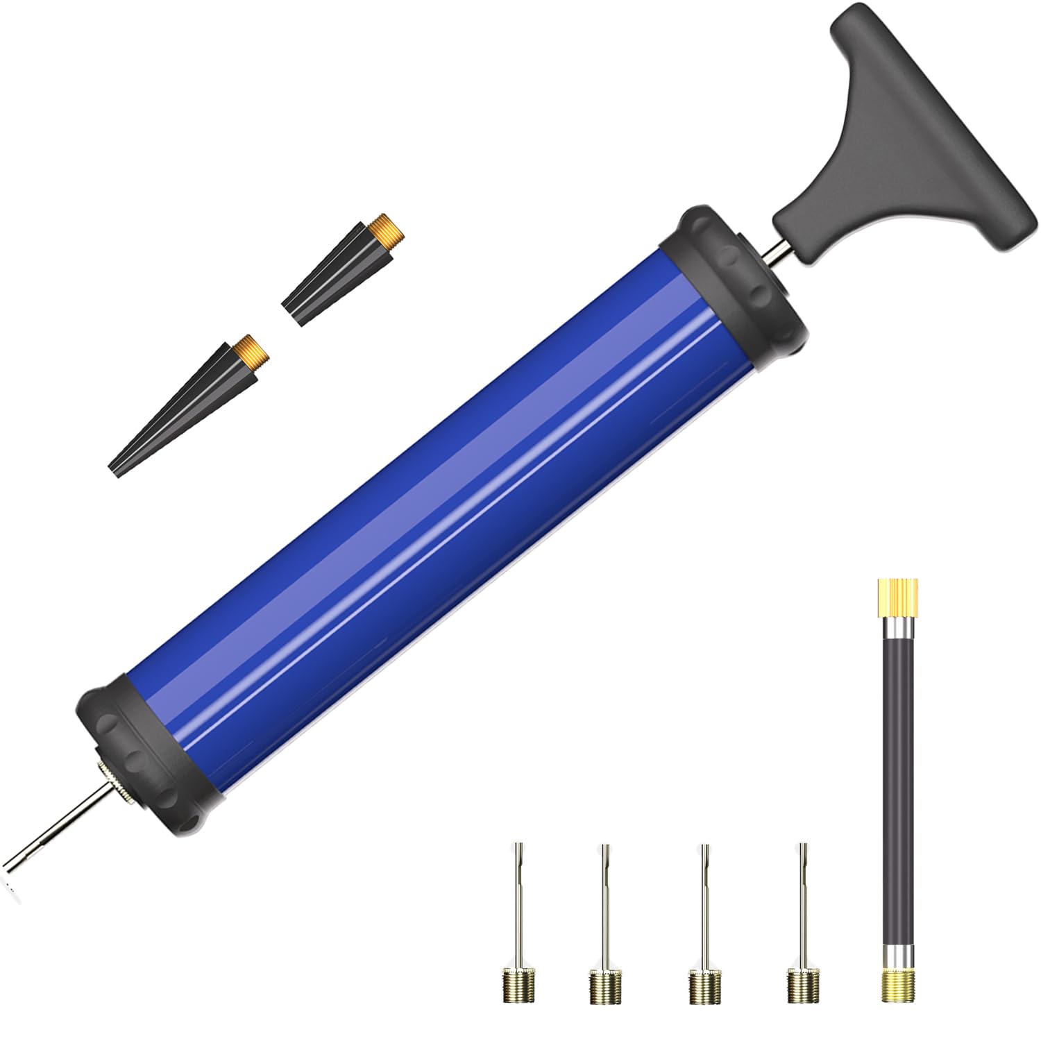 DDUO Portable Ball Pump,Air Pump Inflator Kit with Needle,Nozzle, Extension Hose