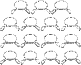 15 Pcs Fuel Hose Spring Clips 15.5mm Inner Diameter 304 Stainless Steel Water Pipe Spring Clamps for Motorcycle Scooter ATV