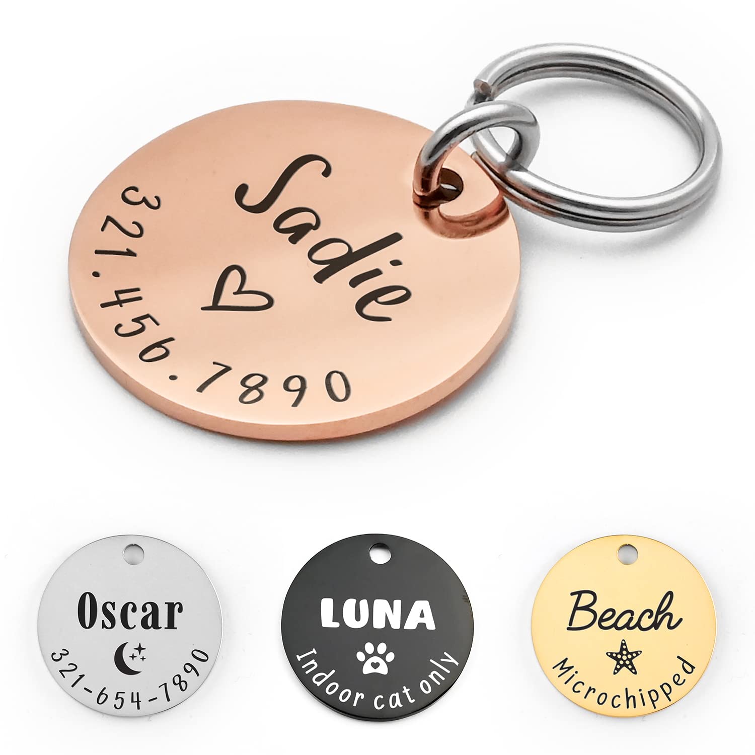 Personalized Lovely Symbols Dog Tags and Cat Tags Custom Engraved Stainless Stee