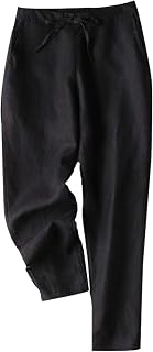 Tanming Cotton Linen Pants for Women Summer Casual Trousers
