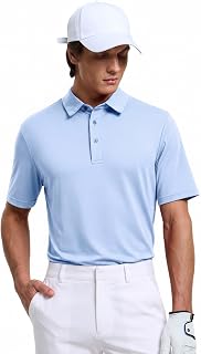 MIER Mens Golf Polo Shirt Short Sleeve Sun Protection Outdoor Sports Quick Dry