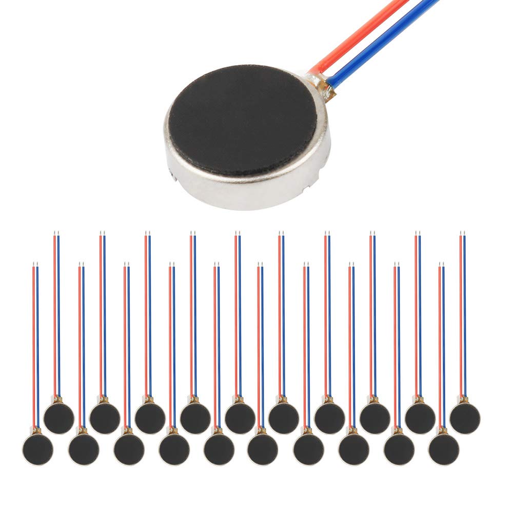 tatoko 20PCS 10mmx3mm Mini Vibration Motors DC 3V 12000rpm Flat Coin Button-Type