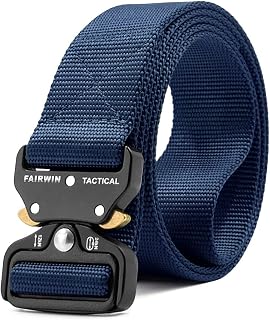 Fairwin Tactical Belt Military Style Webbing Rigger Belt Lightweight Heavy Duty Metal Buckle