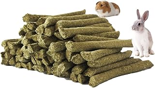 LISSION Timothy Hay Sticks, 100 PCS Molar Sticks, Natural Timothy Grass Chew Toys, for Rabbit, Hamster, Bunny, Guinea Pig, Chinchilla, Small Animal Molar Snacks