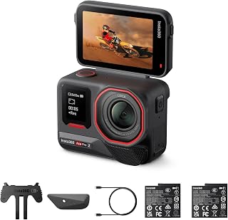 Insta360 Ace Pro 2 Dual Battery Bundle, 8K Waterproof Al-powered Action Cam | 1/1.3" Sensor, Dual AI Chip, Leica SUMMARIT Lens, 50MP Photos, 2.5" Flip Touchscreen, AI Editing, Low Light, Active HDR