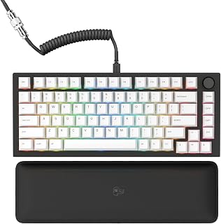 GMMK Pro Prebuilt (Black) - ANSI/USA Layout - Lubed Fox Linear Switches - Glorious PBT Keycaps (White) - High Profile Gasket Mounted Prebuilt Premium RGB 75% Keyboard