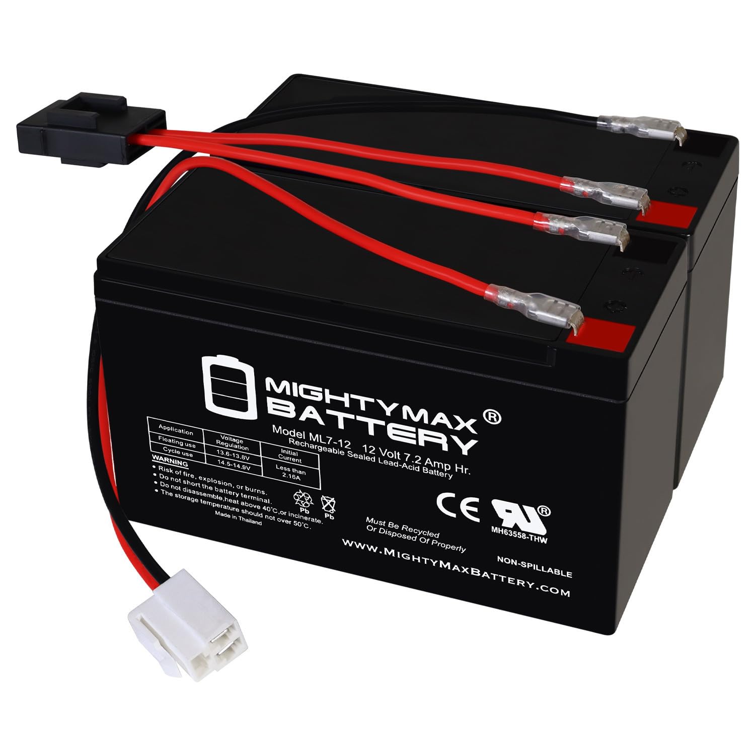 Mighty Max Battery Extended Range Drop in Replacement for 12v Razor ride on toy 