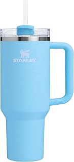 Stanley Quencher H2.0 FlowState Tumbler 1.2L – Thermos Keeps Cold 11 Hours – Ice Cream for 48 Hours – Stainless Steel Water Bottle – Thermal Bottle – BPA-Free Thermal Cup – Powder Blue Crush