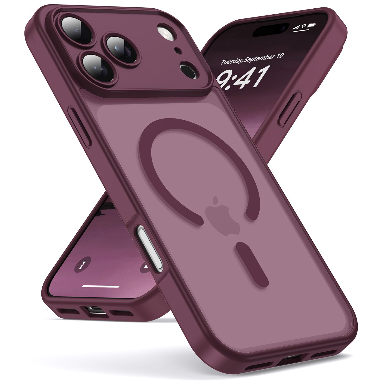 Oududianzi-Case for iPhone 18 Pro / 17 Pro Magsafe Case, Bordeaux | Translucent 
