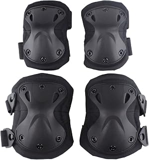 Tactical Combat Knee & Elbow Protective Pads Set for Outdoor CS Paintball Game Cycling Safety Skateboarding Gear Skates Knee Protection Guard Pads