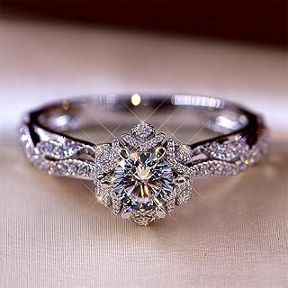 Trendy Eternity Proposal Ring, Gorgeous Shiny Round Cubic Zirconia Jewelry for Women