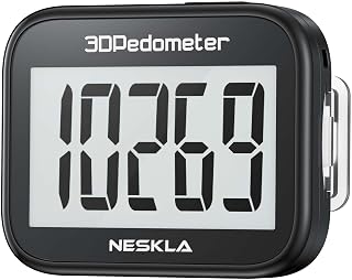 3D Pedometer, Simple Step Counter with Large LCD Display for Walking | Accurate Step Tracker with Removable Clip & Lanyard, No App or Charging Needed, Easy to Use for Senior Men Women Adults