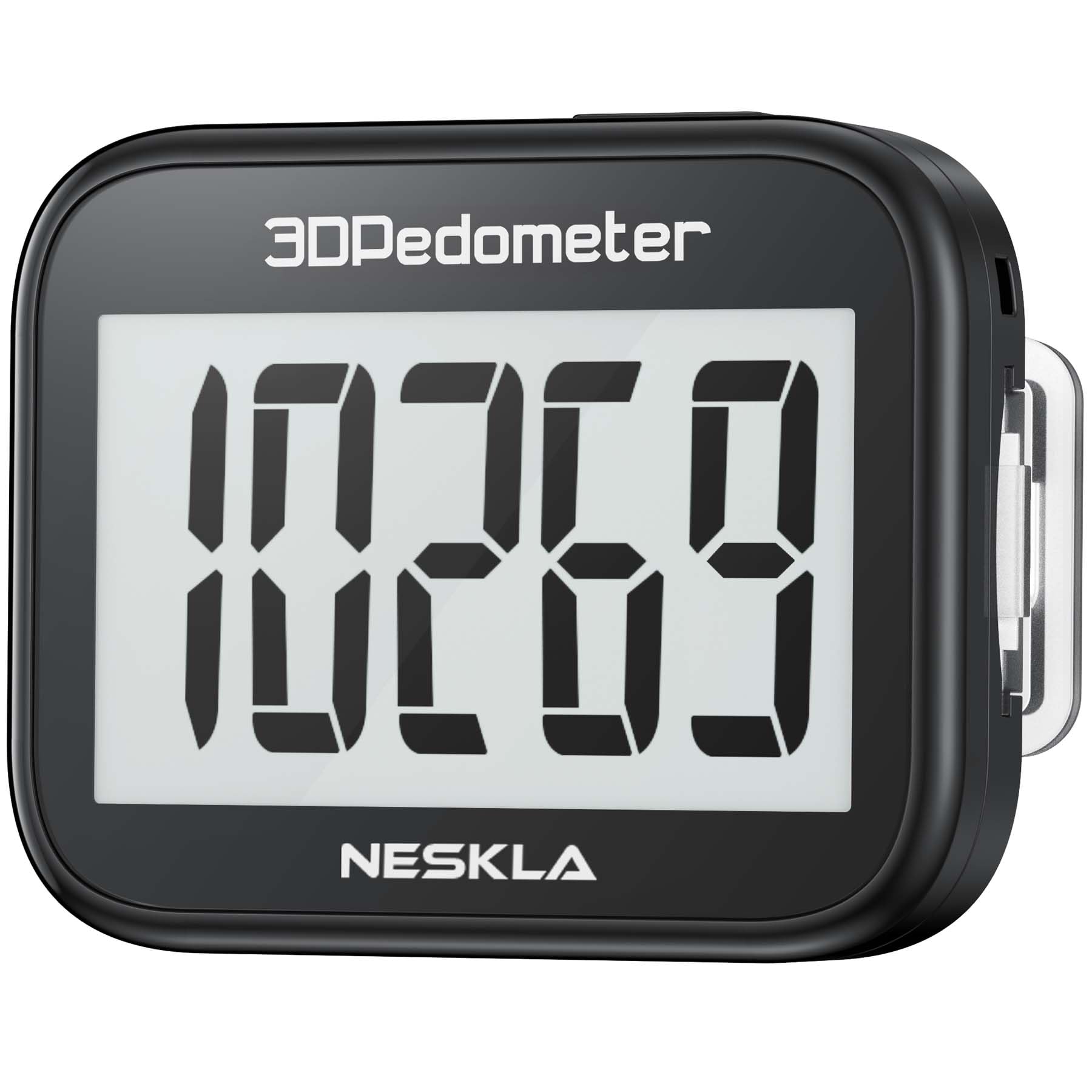 3D Pedometer, Simple Step Counter with Large LCD Display for Walking | Accurate 