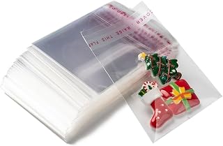 200pcs Clear Resealable OPP Cellophane Bags 2.76 X 1.97 Inch Self Adhesive Sealing Treat Bags Small Jewelry Storage Bags Gift Wrapping for Earrings Candy Bakery Candles Soap Cookies