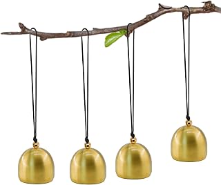 MrMrKura 4pcs Hanging Bells, Small Decorative Bells Jingle Bells for Christmas Wind Chimes Fengshui Bell for Good Luck Wealth Home Pendant for Home Garden Decor