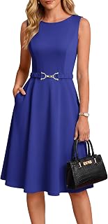 GRACE KARIN Work Business Midi Flowy Sleeveless Dresses for Women