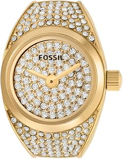 Fossil Women's Quartz Stainless Steel Two-Hand Watch Ring, Color: Silver (Model: ES5245)