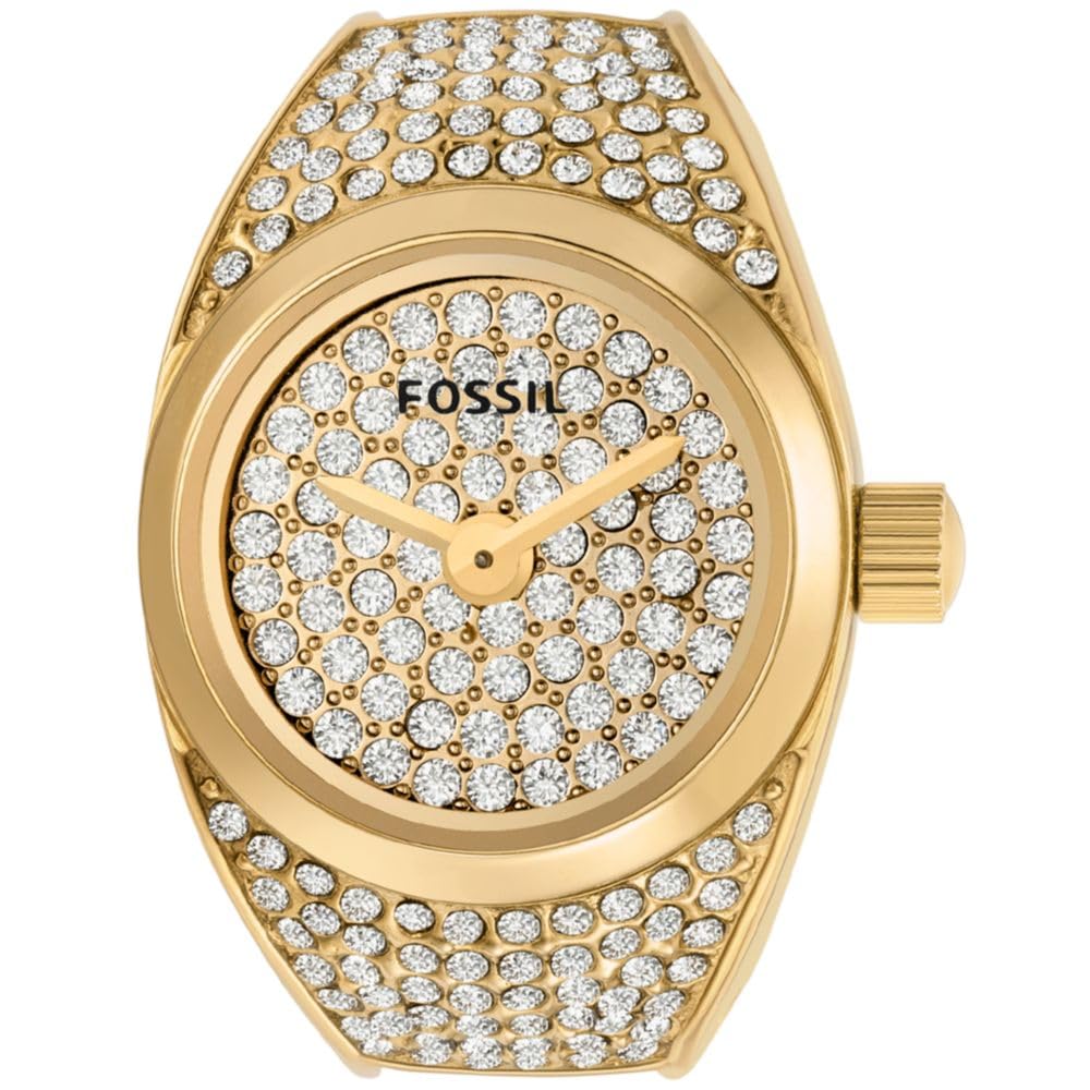 Fossil Women's Quartz Stainless Steel Two-Hand Watch Ring, Color: Silver (Model: