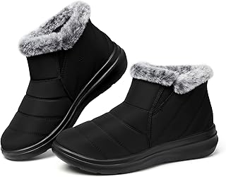 SHIBEVER Stivali invernali impermeabili da donna: scarpe da neve da donna, foderate in pelliccia, calde e isolate