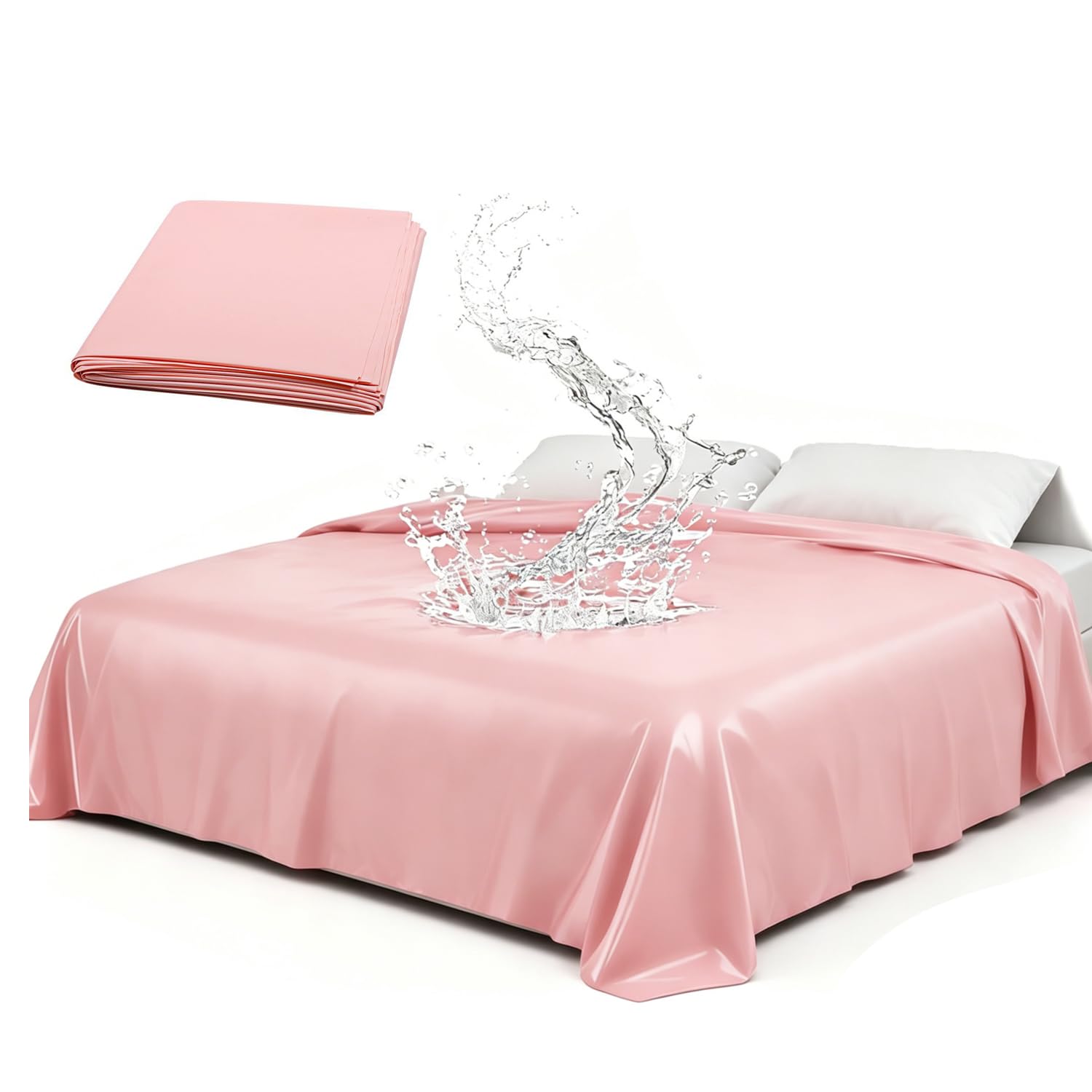 Waterproof Play Sheet,PVC Mattress Cover Stain,210 * 200CM,Pink | Couple Games E