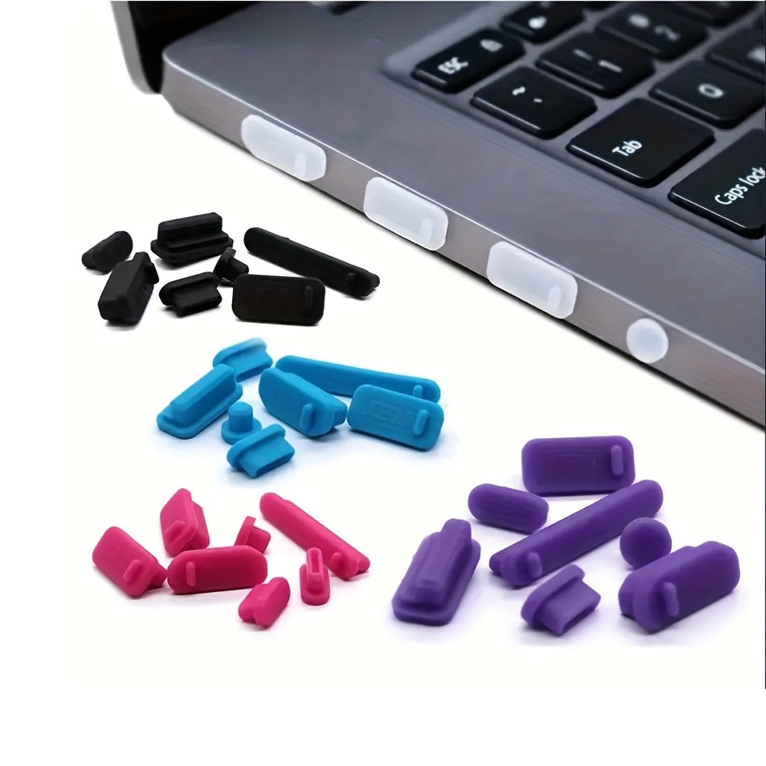RSA 16 Pcs Dust Plugs for Computer Desktop Laptop Notebook USB C HDMI RJ45 SD Ca