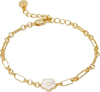 Alex and Ani AA742423SG,MOP Daisy Chain Bracelet,Shiny Gold,White, Bracelets, One Size, Brass, No Gemstone